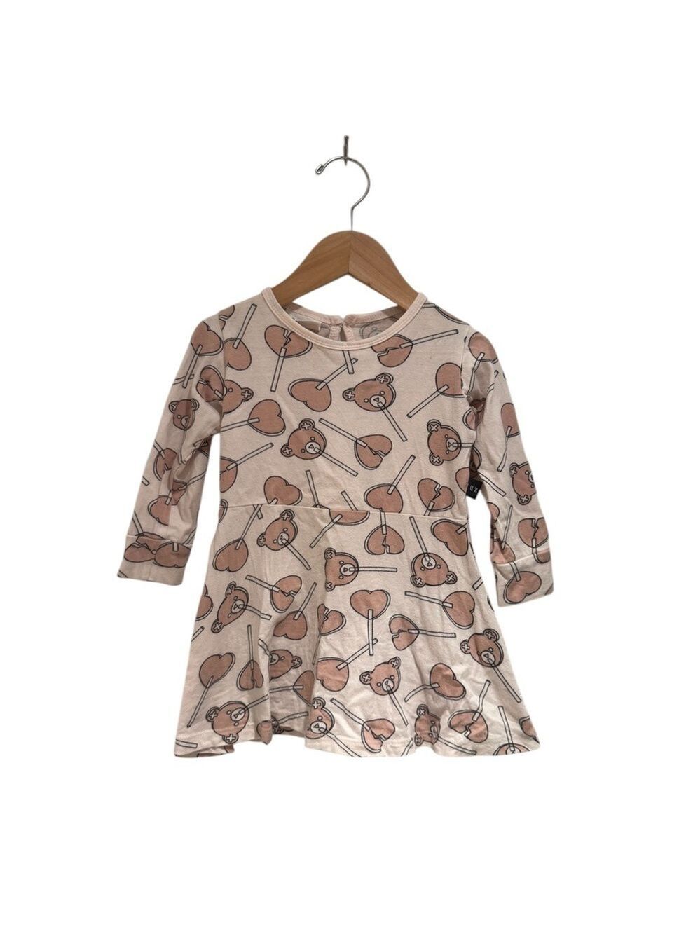 Huxbaby Soft Pink Graphic Print Dress - size 2